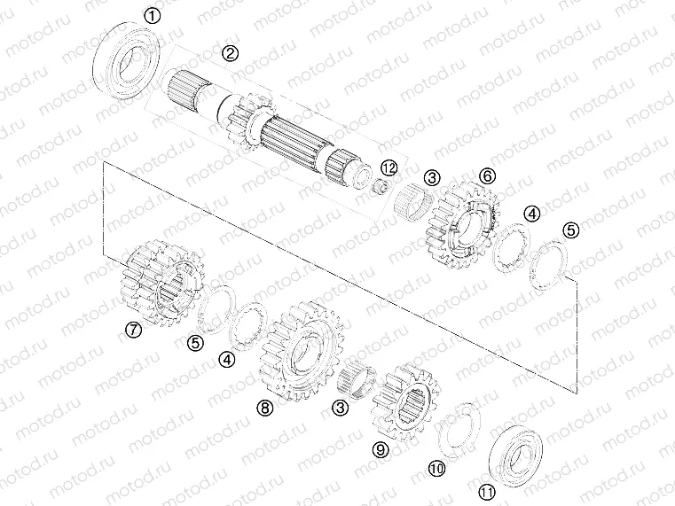 TRANSMISSION I - MAIN SHAFT