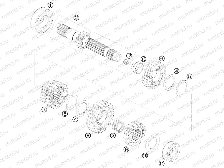 TRANSMISSION I - MAIN SHAFT