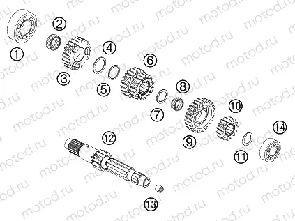 TRANSMISSION I - MAIN SHAFT
