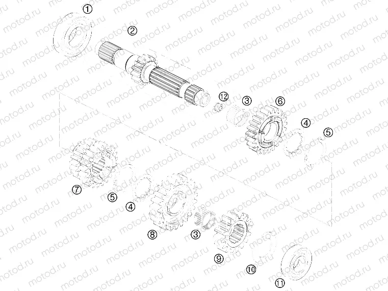 TRANSMISSION I - MAIN SHAFT