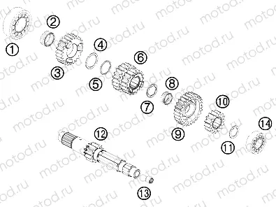 TRANSMISSION I - MAIN SHAFT