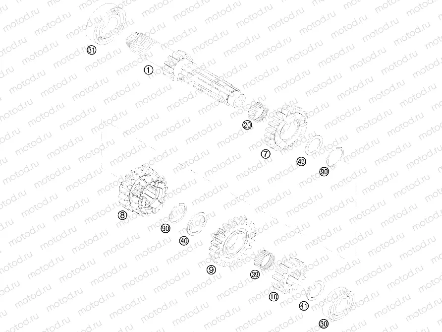 TRANSMISSION I - MAIN SHAFT