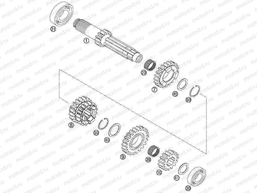 TRANSMISSION I - MAIN SHAFT