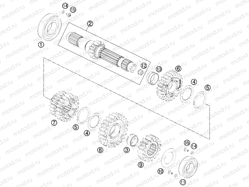 TRANSMISSION I - MAIN SHAFT