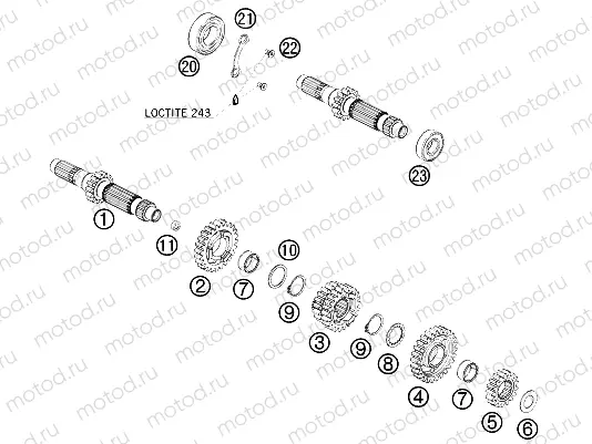 TRANSMISSION I - MAIN SHAFT