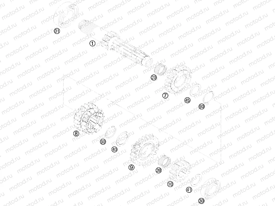 TRANSMISSION I - MAIN SHAFT