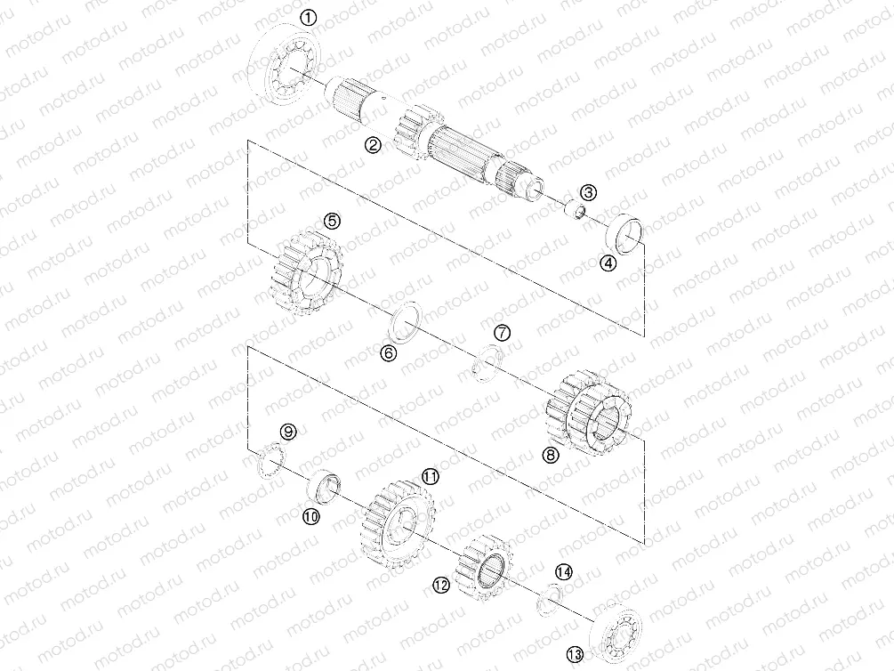 TRANSMISSION I - MAIN SHAFT