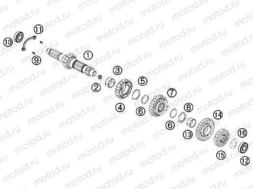 TRANSMISSION I - MAIN SHAFT