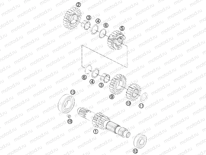 TRANSMISSION I - MAIN SHAFT