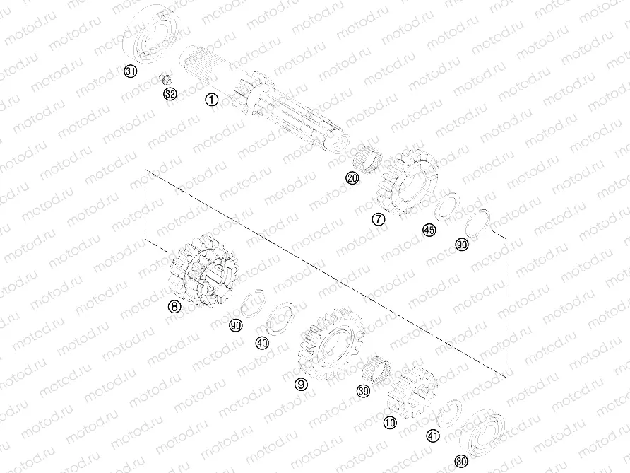 TRANSMISSION I - MAIN SHAFT