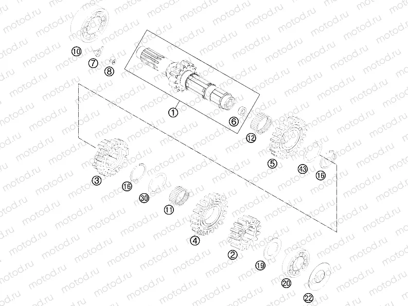 TRANSMISSION I - MAIN SHAFT
