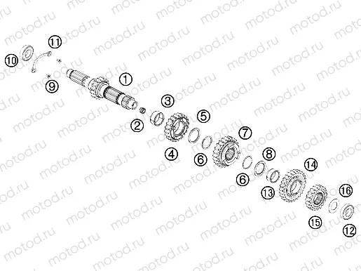 TRANSMISSION I - MAIN SHAFT