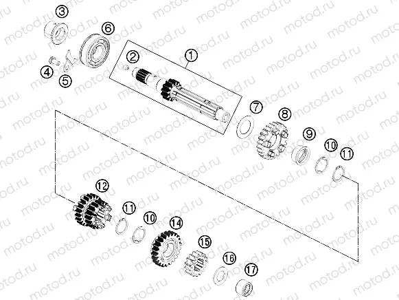 TRANSMISSION I - MAIN SHAFT