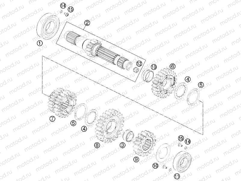 TRANSMISSION I - MAIN SHAFT