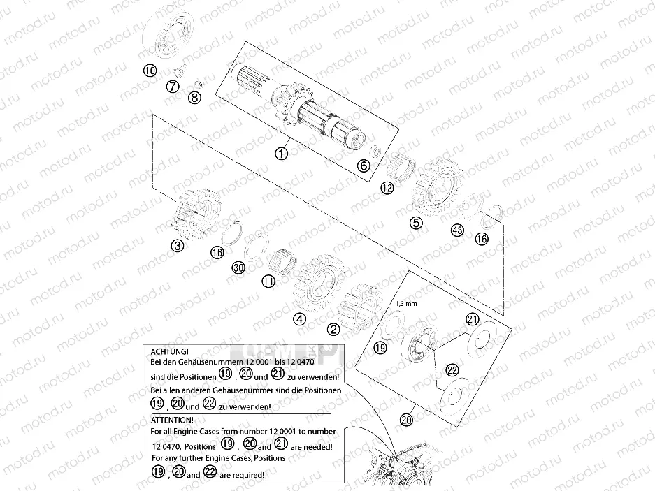 TRANSMISSION I - MAIN SHAFT