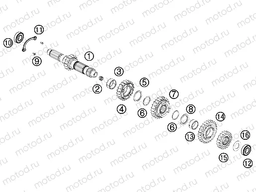 TRANSMISSION I - MAIN SHAFT