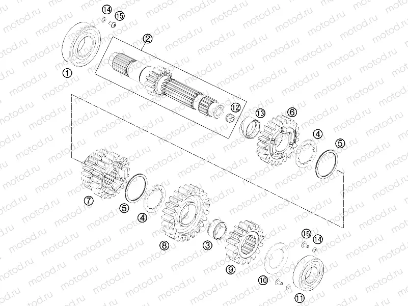 TRANSMISSION I - MAIN SHAFT