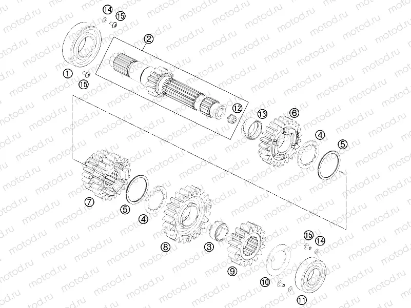 TRANSMISSION I - MAIN SHAFT
