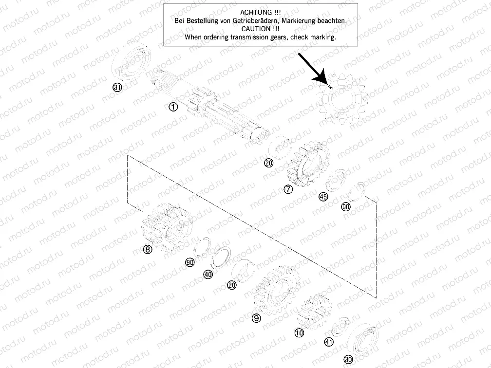 TRANSMISSION I - MAIN SHAFT