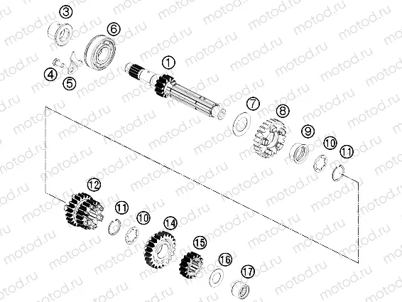 TRANSMISSION I - MAIN SHAFT