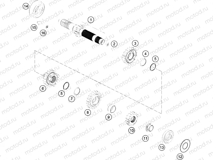 TRANSMISSION I - MAIN SHAFT