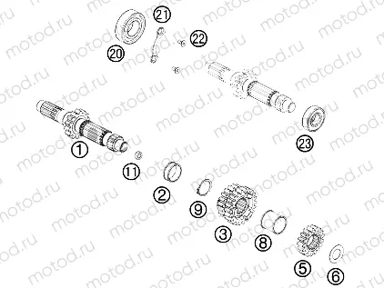TRANSMISSION I - MAIN SHAFT