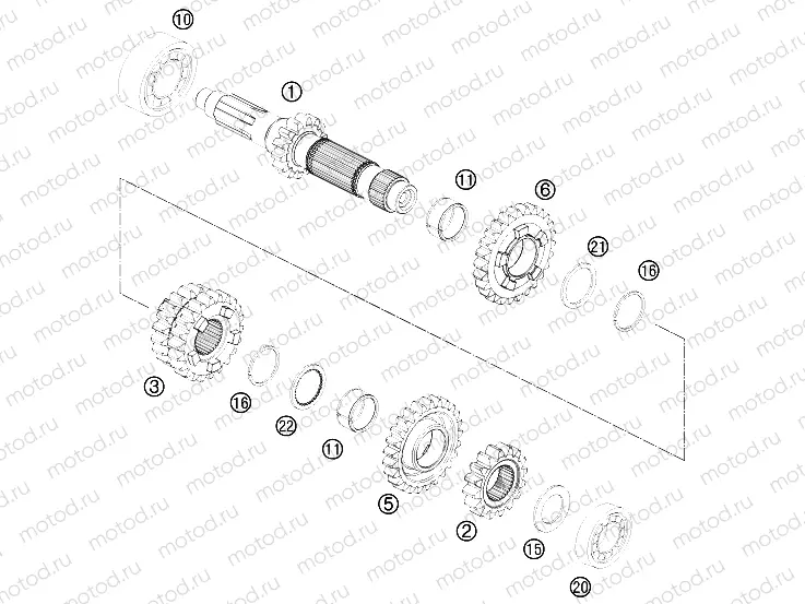 TRANSMISSION I - MAIN SHAFT