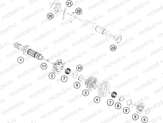 TRANSMISSION I - MAIN SHAFT