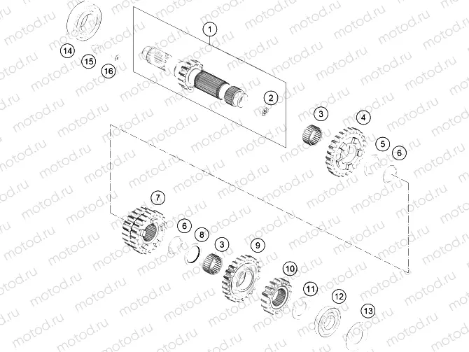 TRANSMISSION I - MAIN SHAFT