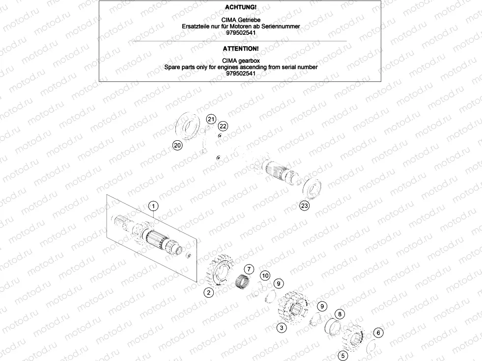 TRANSMISSION I - MAIN SHAFT