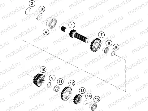 TRANSMISSION I - MAIN SHAFT
