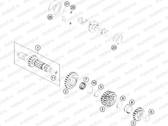 TRANSMISSION I - MAIN SHAFT