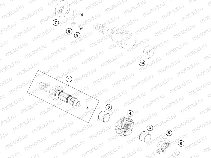 TRANSMISSION I - MAIN SHAFT