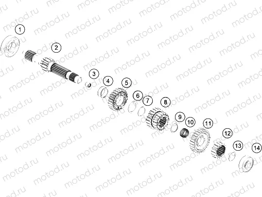 TRANSMISSION I - MAIN SHAFT