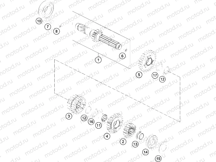 TRANSMISSION I - MAIN SHAFT