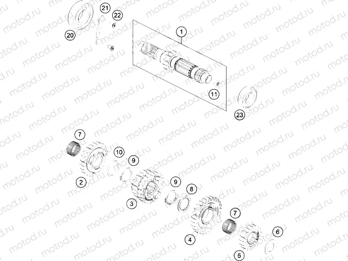TRANSMISSION I - MAIN SHAFT