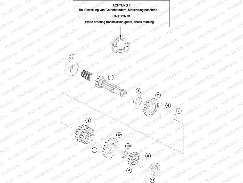 TRANSMISSION I - MAIN SHAFT