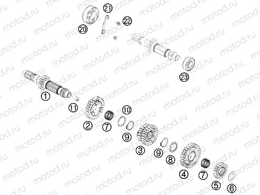TRANSMISSION I - MAIN SHAFT|Engine|33