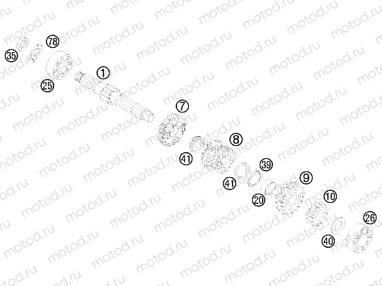 TRANSMISSION I - MAIN SHAFT|Engine|33