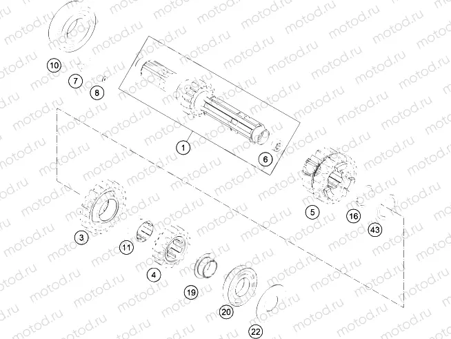 TRANSMISSION I - MAIN SHAFT|Engine|33
