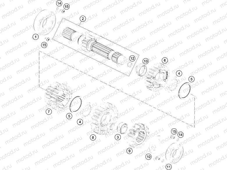 TRANSMISSION I - MAIN SHAFT|Engine|33