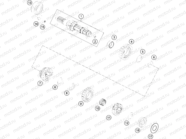 TRANSMISSION I - MAIN SHAFT|Engine|33