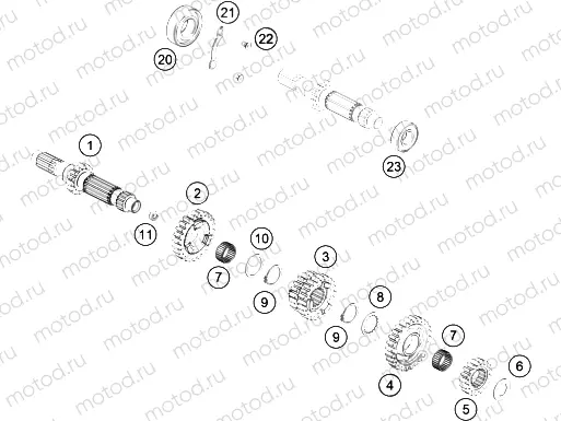 TRANSMISSION I - MAIN SHAFT|Engine|33