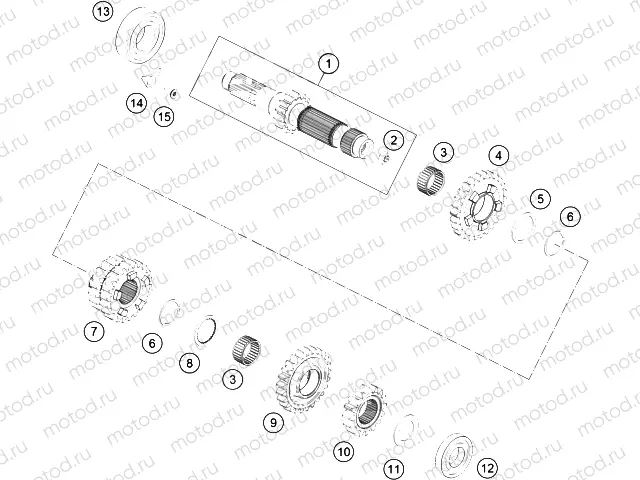 TRANSMISSION I - MAIN SHAFT|Engine|33