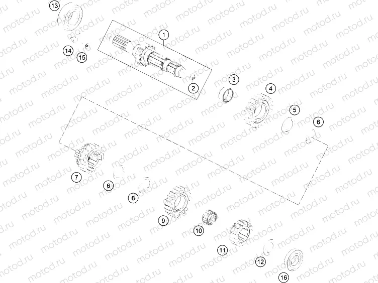 TRANSMISSION I - MAIN SHAFT|Engine|33