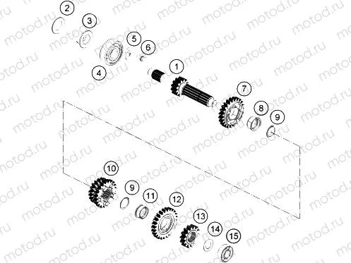 TRANSMISSION I - MAIN SHAFT|Engine|33