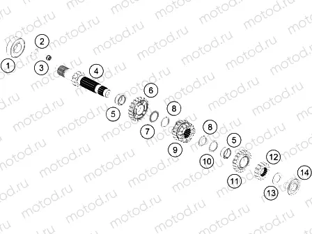 TRANSMISSION I - MAIN SHAFT|Engine|33