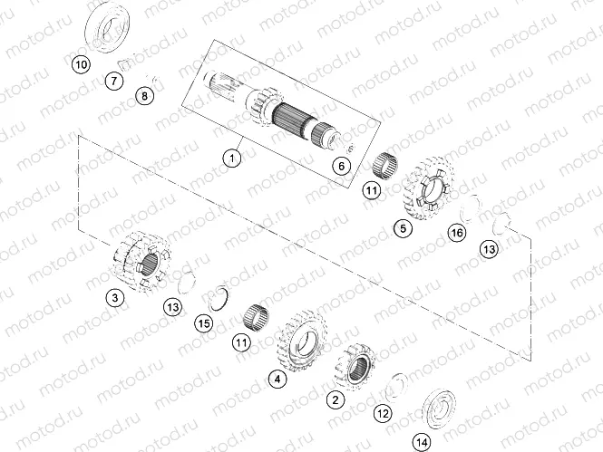 TRANSMISSION I - MAIN SHAFT|Engine|33