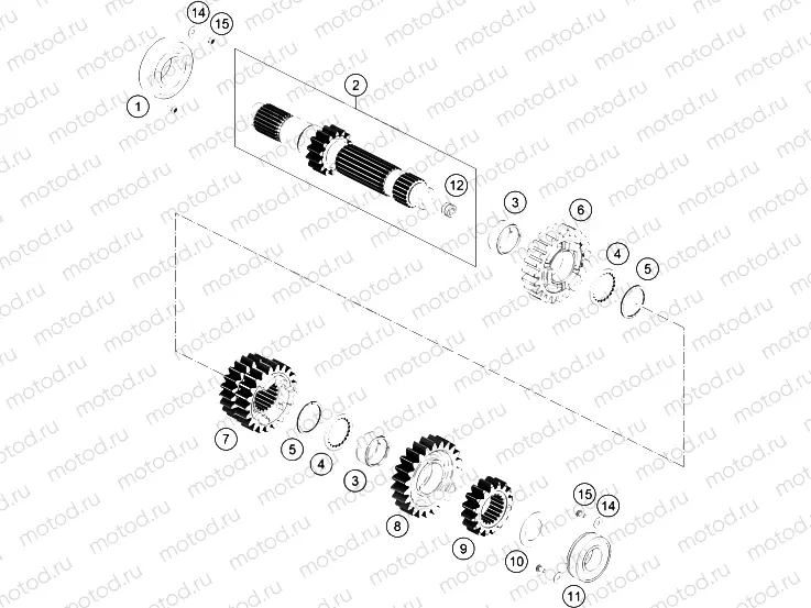 TRANSMISSION I - MAIN SHAFT|Engine|33
