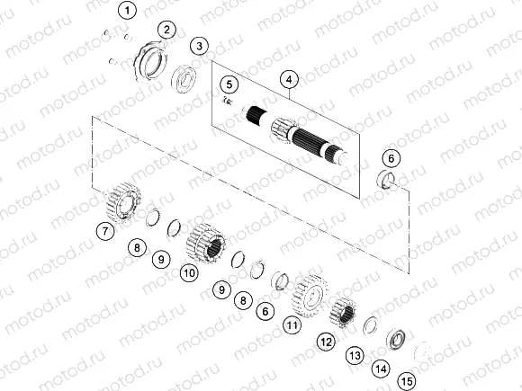 TRANSMISSION I - MAIN SHAFT|Engine|33